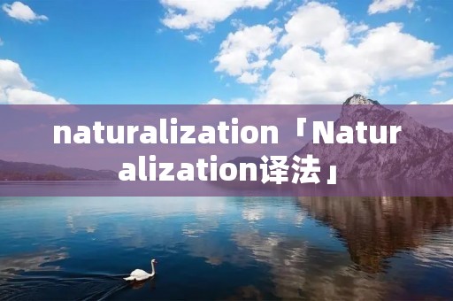 naturalization「Naturalization译法」