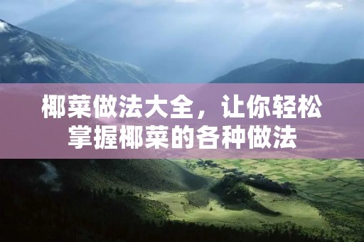 椰菜做法大全，让你轻松掌握椰菜的各种做法