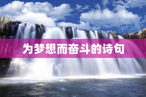 为梦想而奋斗的诗句
