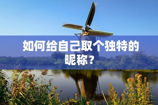  如何给自己取个独特的昵称？