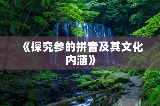 《探究参的拼音及其文化内涵》