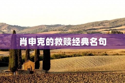肖申克的救赎经典名句