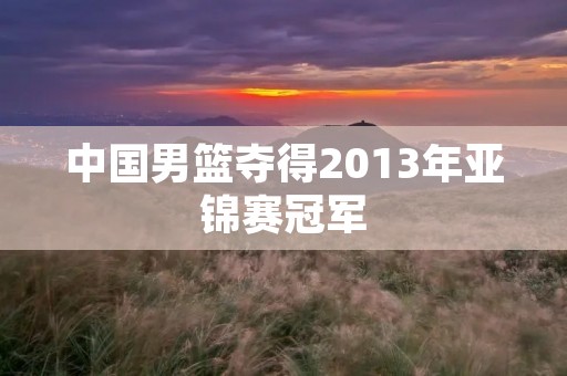 中国男篮夺得2013年亚锦赛冠军