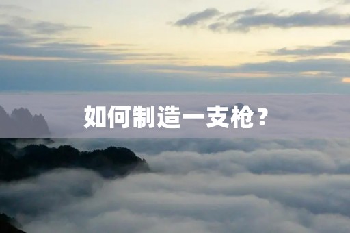 如何制造一支枪? 如何制造一支枪?