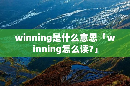 winning是什么意思「winning怎么读?」