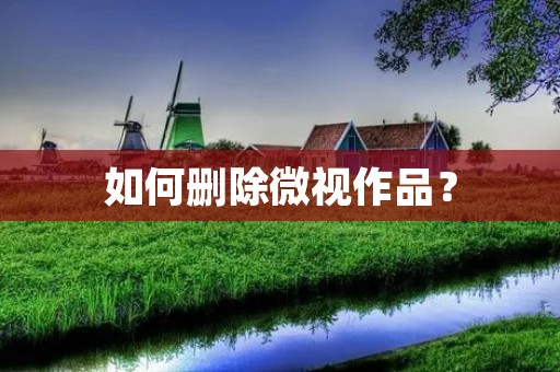 如何删除微视作品? 如何删除微视作品?