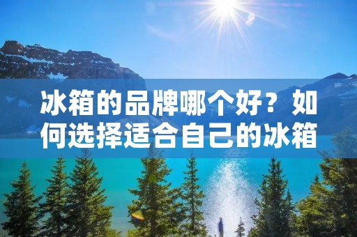 冰箱的品牌哪个好？如何选择适合自己的冰箱品牌
