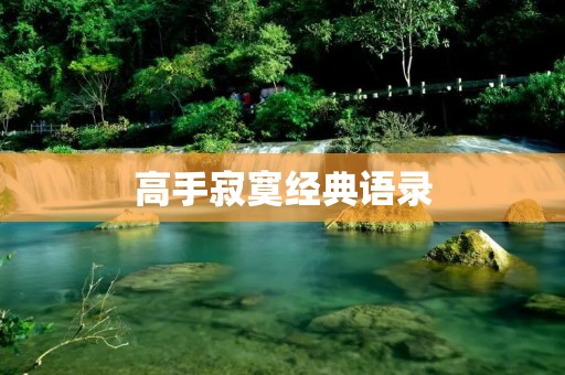 高手寂寞经典语录