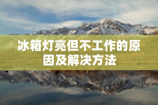 冰箱灯亮但不工作的原因及解决方法
