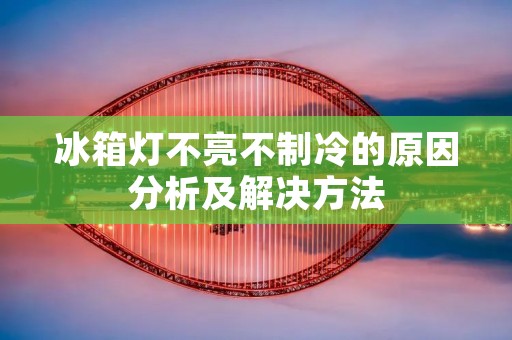 冰箱灯不亮不制冷的原因分析及解决方法