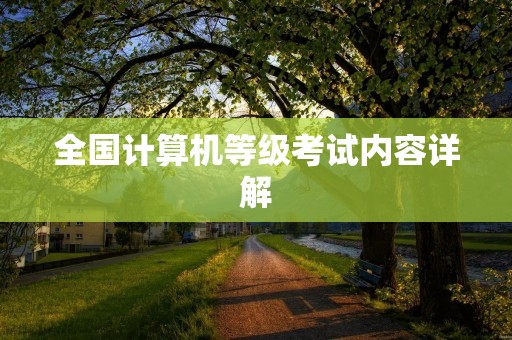 全国计算机等级考试内容详解