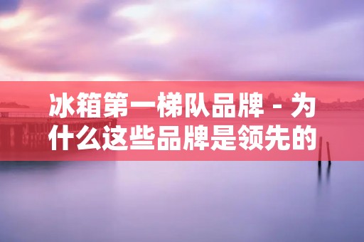 冰箱第一梯队品牌 - 为什么这些品牌是领先的选择？
