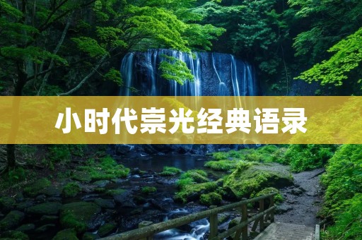 小时代崇光经典语录