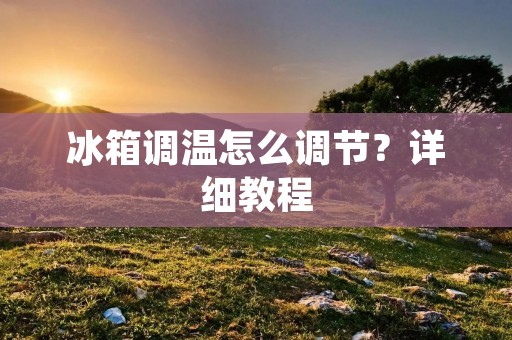 冰箱调温怎么调节？详细教程