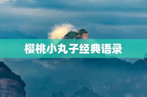 樱桃小丸子经典语录:回忆童年的童话世界