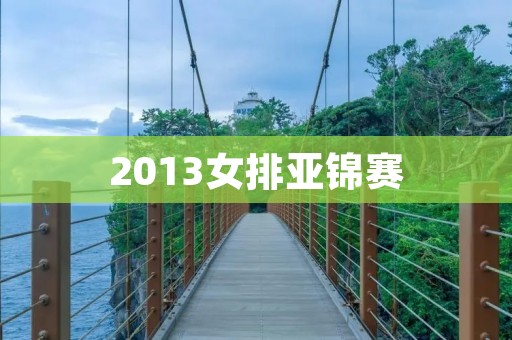 2013女排亚锦赛：中国女排成功卫冕