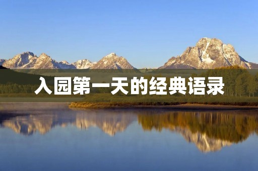 入园第一天的经典语录