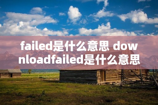 failed是什么意思 downloadfailed是什么意思