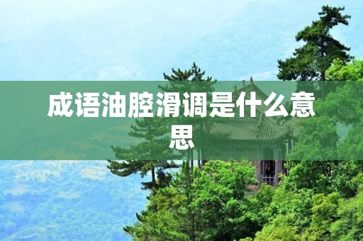 成语油腔滑调是什么意思