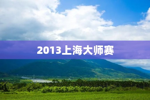 2013上海大师赛:世界顶尖球员云集上海