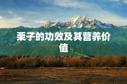 栗子的功效及其营养价值