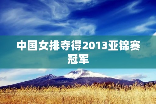中国女排夺得2013亚锦赛冠军