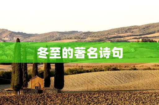 冬至的著名诗句