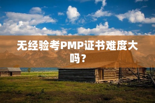 无经验考PMP证书难度大吗?