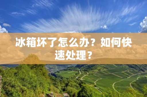 冰箱坏了怎么办?如何快速处理? 冰箱坏了怎么办?如何快速处理?