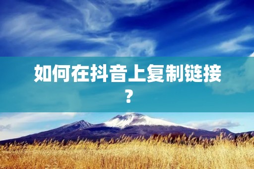 如何在抖音上**链接？