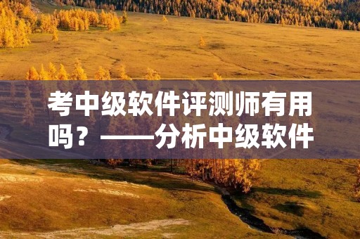 考中级软件评测师有用吗?——分析中级软件评测师的职业前景 考中级软件评测师有用吗?——分析中级软件评测师的职业前景