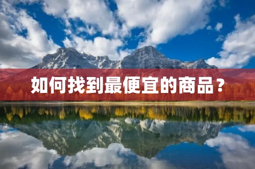 如何找到最便宜的商品？