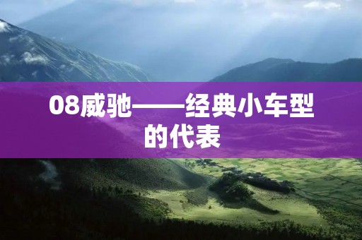 08威驰——经典小车型的代表