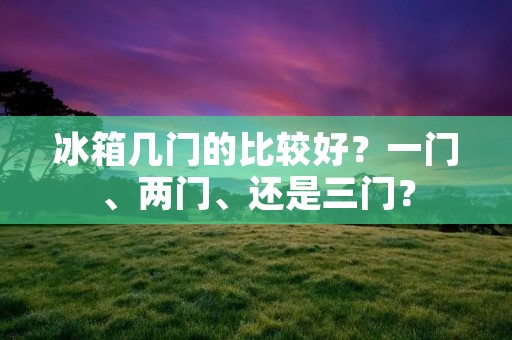 冰箱几门的比较好？一门、两门、还是三门？