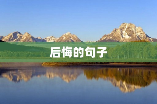 后悔的句子