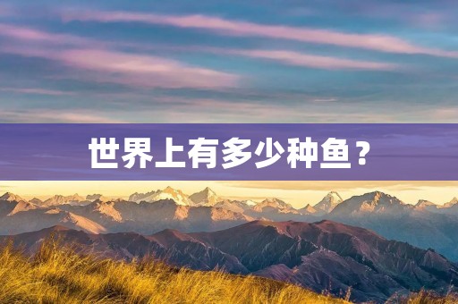 世界上有多少种鱼? 世界上有多少种鱼?