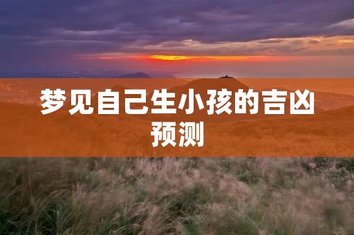 梦见自己生小孩的吉凶预测