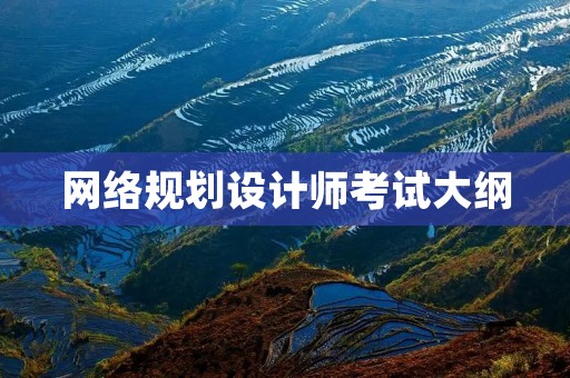 网络规划设计师考试大纲