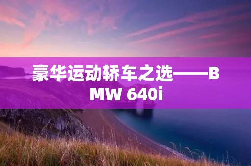 豪华运动轿车之选——BMW 640i