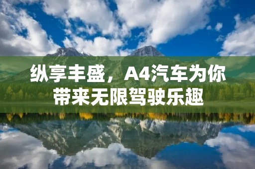 纵享丰盛,A4汽车为你带来无限驾驶乐趣 纵享丰盛,A4汽车为你带来无限驾驶乐趣