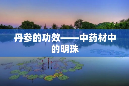 丹参的功效——中药材中的明珠