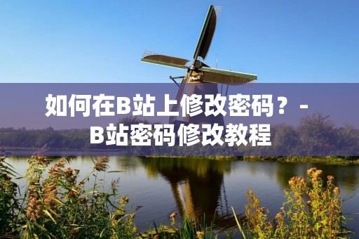 如何在B站上修改密码？- B站密码修改教程
