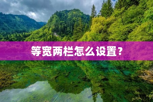 等宽两栏怎么设置？