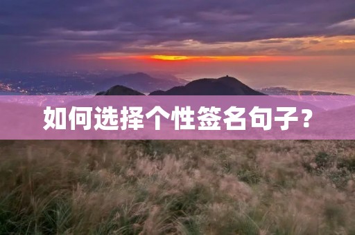 如何选择个性签名句子?