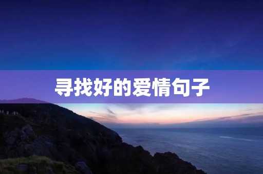 寻找好的爱情句子