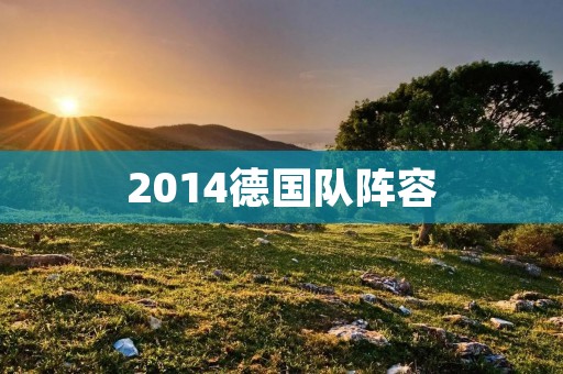 2014德国队阵容：夺得世界杯的最强大阵