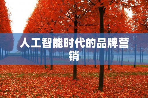 人工智能时代的品牌营销 人工智能时代的品牌营销