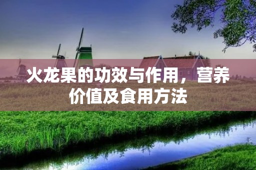 火龙果的功效与作用,营养价值及食用方法 火龙果的功效与作用,营养价值及食用方法