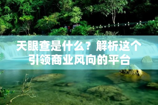 天眼查是什么？解析这个引领商业风向的平台
