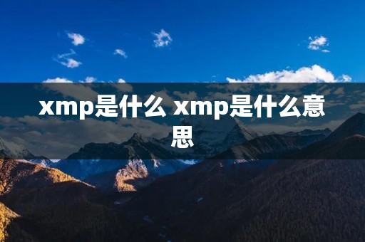 xmp是什么 xmp是什么意思